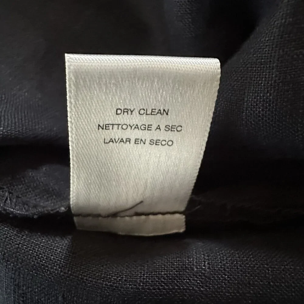 Michael Kors Small Navy 100% Linen Tunic Shirt Embellished Top 3/4 Sleeve Office - Picture 10 of 10